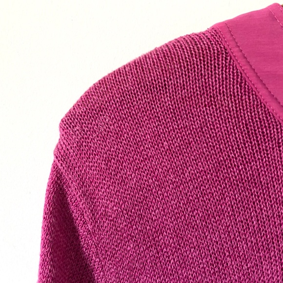 1980’s Vintage Hot Pink Short Sleeve Sweater Cotton Rayon Size Large Open Front - Picture 7 of 10